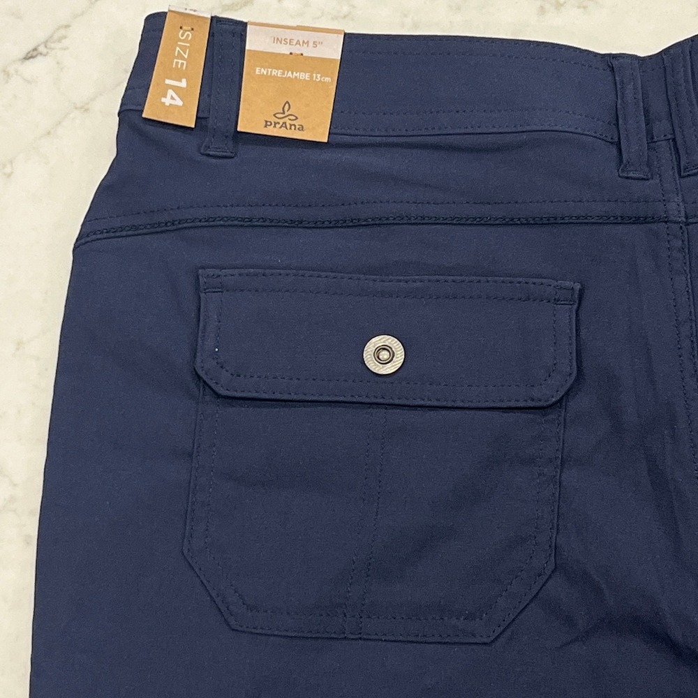 Prana NEW Womens Halle Short II Blue 14 x 5" Gorpcore Outdoor Stretch UPF Travel - Picture 6 of 11